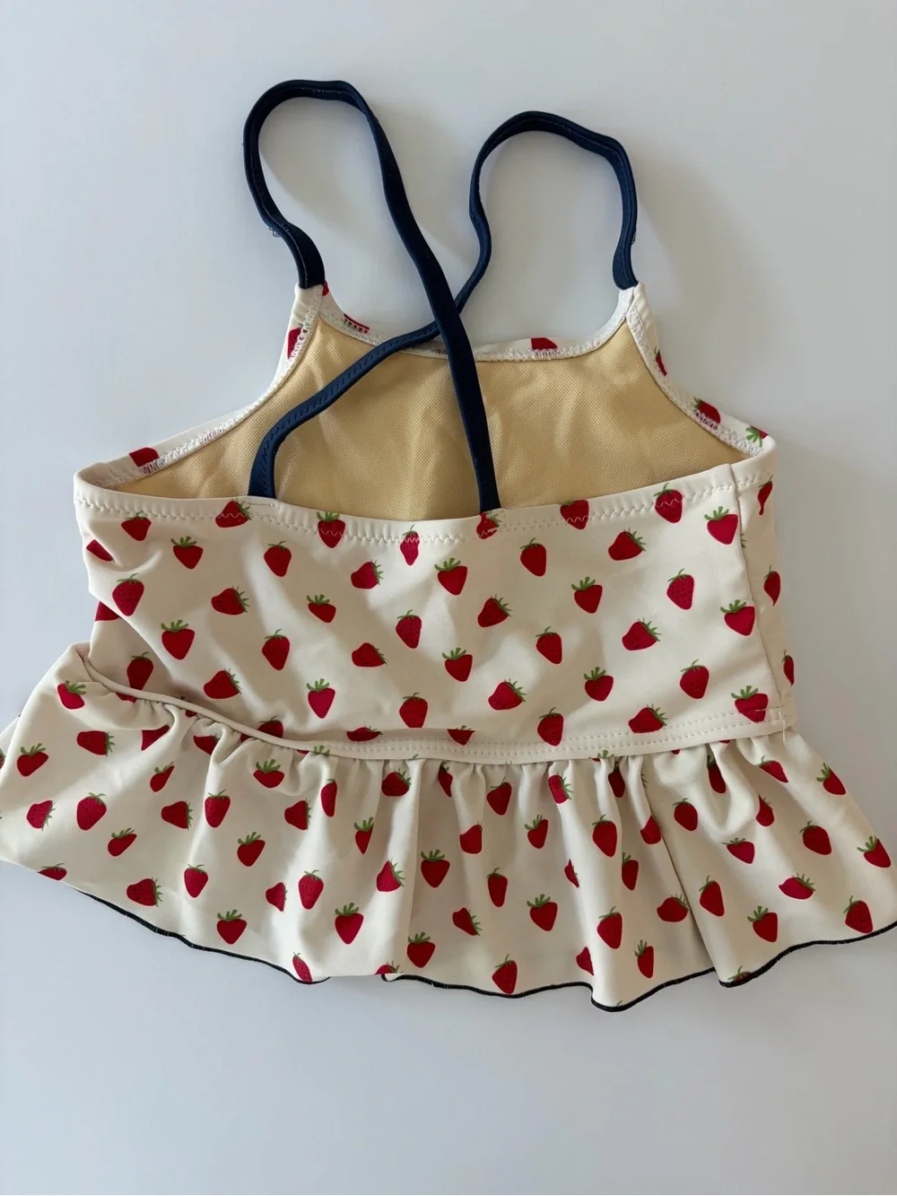 Pink Chicken Girls Strawberry Print Swim Top Size 6 Cute Summer Beach